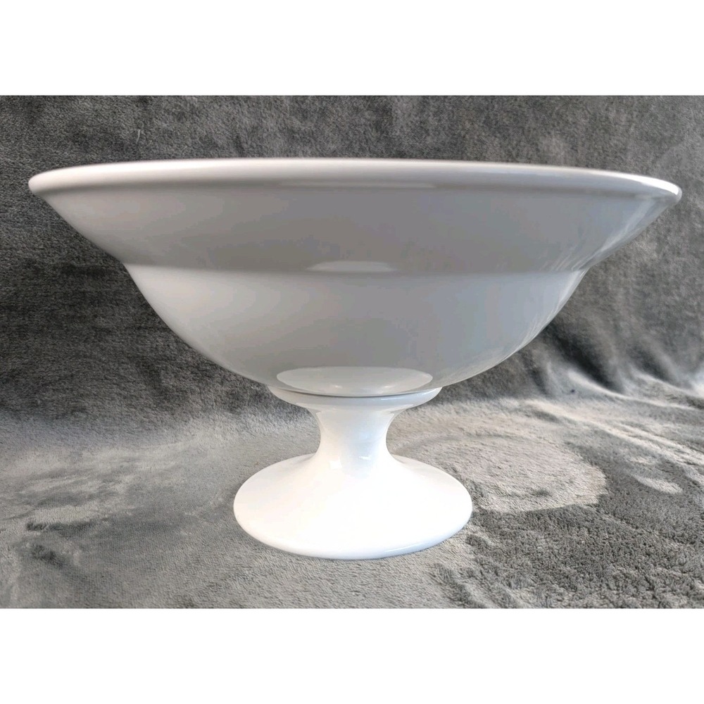 Food‎ Network White Porcelain Footed Serving Bowl / Compote 13.5" Wide...